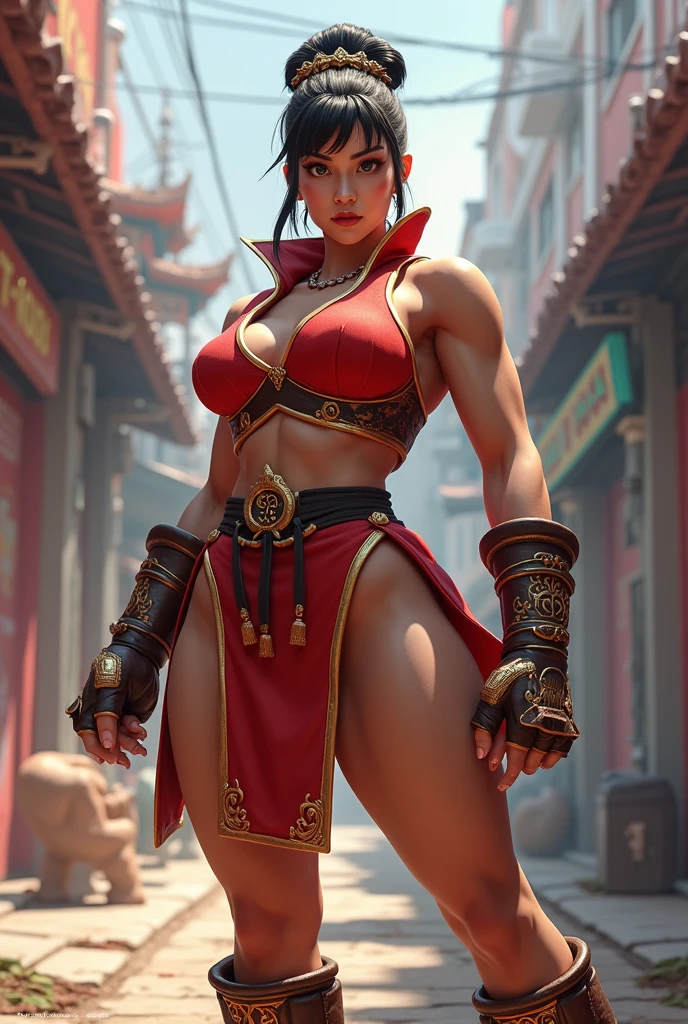 Mai Shiranui full body wearing her traditional costume standing in a circle,seios grandes e coxas grossas sexy,melhor qualidade,alto,Traje tradicional,roupa original (realistic,fotorrealista:1.37),vivid colors,ultra-detalhado,corpo inteiro detalhado partes intimas grandes e bem detalhada,Maio Shiranui SNK 2099,longos cabelos pretos fluindo,belos olhos detalhados,beautiful detailed lips,detalhes intrincados do rosto e do corpo,bright red costume clinging to her curves,dynamic pose,movimentos graciosos,Ambiente de queima,Cinematic lighting,sharp focus,Fundo exuberante do jardim,contraste de luz e sombra,subtle color grading,artistic interpretation