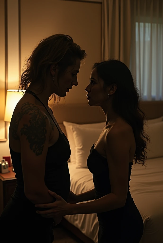 Two Women,Alpha ,Elf,Long blonde,gamma,Elf,Long Black Hair ((Black bodysuit))), Big Breasts, Erect nipples, BIG ASS, kiss, (adult)
((White liquid dripping from the crotch)),Love Hotel,My crotch is wet,Lying in bed(masterpiece:1.2), High resolution, Highest quality, 8k,