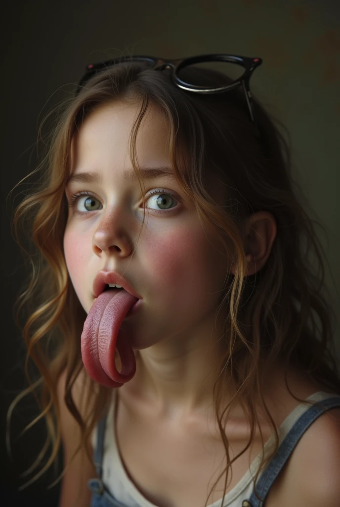 A beautiful girl is having sex and she is crawling low with a popsicle in her mouth and looking up.