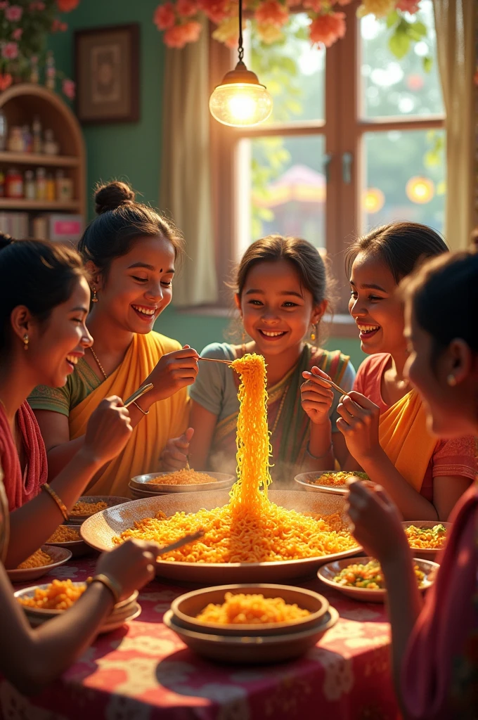 Generate a video of curry powder 
Make it look like  indian cutural .  Same people should make curry 
Eat serve themselves 

This video should aim the  indian food full of flavours . 

Ho.e frames should have ammi masala pictures. 

Children in the video should love the aroma . 

Human needs are food, shelter, and clothing, but food is the cornerstone of our well-being. At Ammi Spices, we bring you the pure essence of natural flavor, crafted with love and care right in our home kitchen. Our 100% natural spices, free from artificial colors or additives, are not only about taste but also about health. We believe in keeping it simple and delicious, using only the finest ingredients nature has to offer. With Ammi Spices, you’re enhancing your meals with nature’s goodness, supporting both your taste buds and your health in every dish.
By prince lanka 
Use the above has script for the video


Make background look like from india 
The children should love the aroma the mothers should serve food to table  

Women should wear shalwar and men should waer something casual.  
