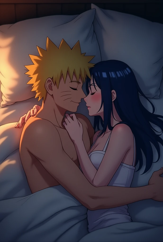 Hinata mit Naruto im Bett nackt