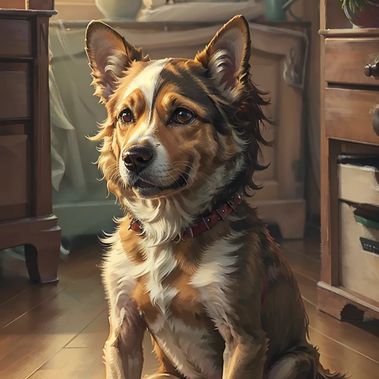 Beautiful and detailed portrait of a male (feral dog) sitting on floor showing sheath, gay, by hioshiru and kenket and dimwitdog, Michael & Inessa Garmash, Ruan Jia, Pino Daeni, Chunie, High resolution, Photorealism, cenematic lighting, explicit artwork, larger tail, dog anatomy, feral, solo, balls, big thighs, sexy, detailed eyes, beautifull face, sheath anatomy,balls, tip penis knot anatomy