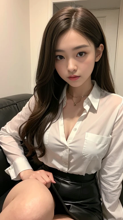 ((top-quality,8K,tmasterpiece:1.3)),Beautuful Women,Hide your face,1个Giant Breast Girl,full bodyesbian,big breasts beautiful:1.3,Slender abs:1.1,White shirt,The kinky is exposed,full,longblackhair,(sitting on his knees on the bed),legs separated,Plaid miniskirt,Japanese high school uniform,Super detailed face,Highly detailed lips,Detailed eyes,二重まぶた,Strict head and body ratios:1.5,