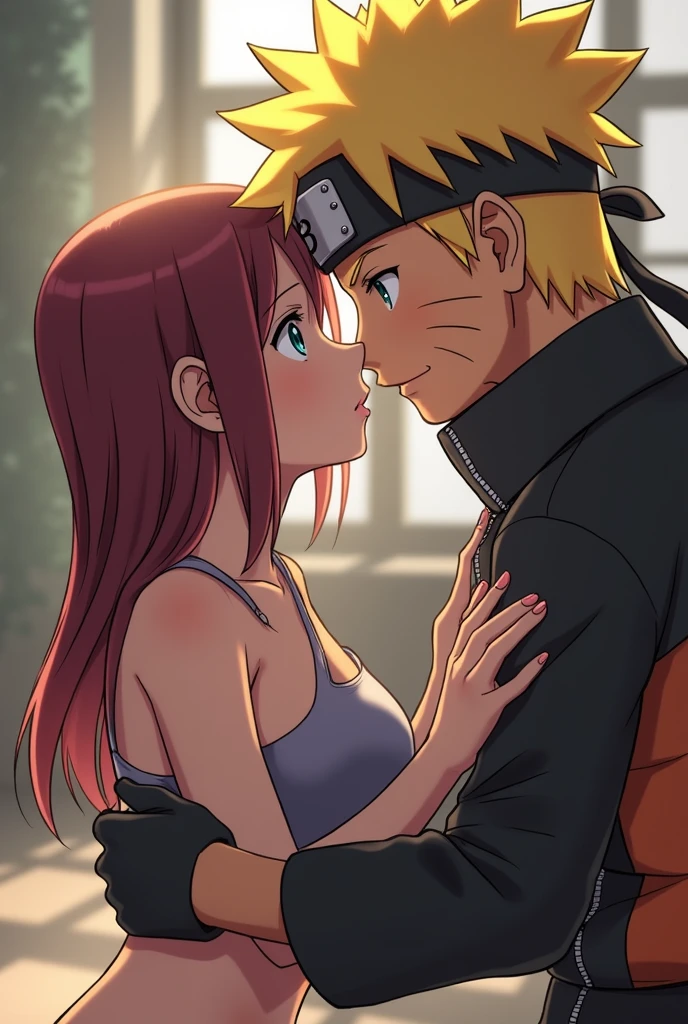 ((masterpiece)), ((best quality)), 1girl, 1boy, ((naruto from naruto)), ((sakura haruno from boruto)), ((tongue kissing)), ((kissing with tongue))