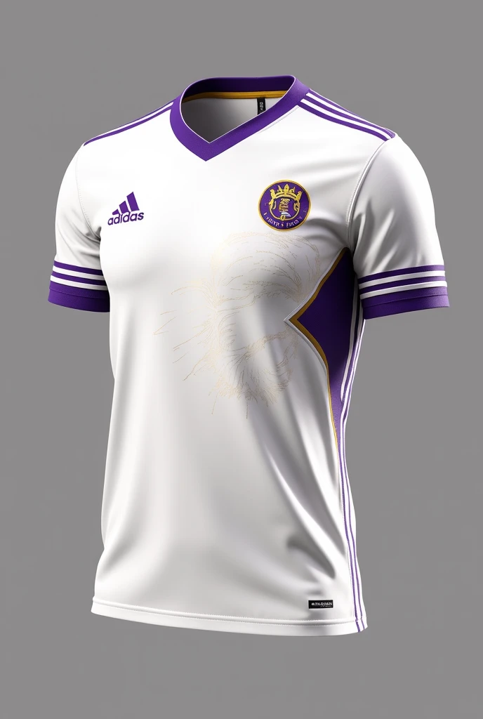 White sports t-shirt with purple details More purple details, that the shirt is beautiful
