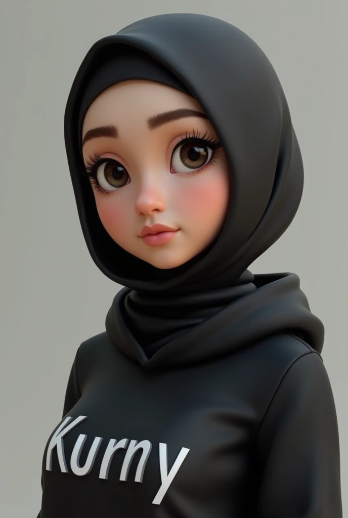 girl wear hijab with name tag FARISHA SAFIA