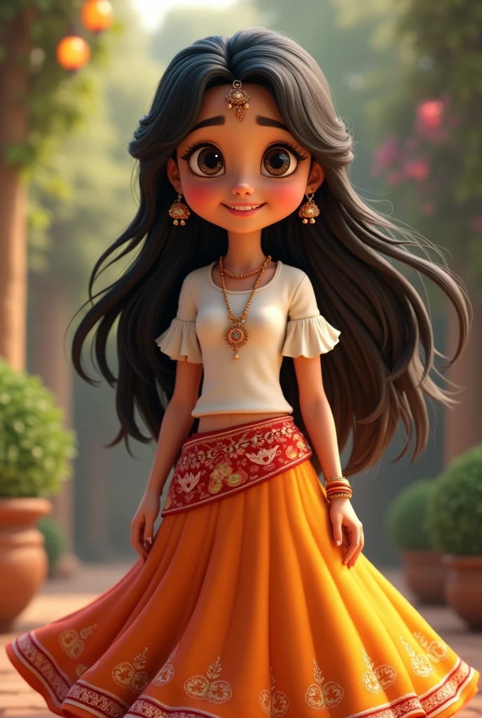 (animated cartoon) Indigenous Guane girl from Colombia