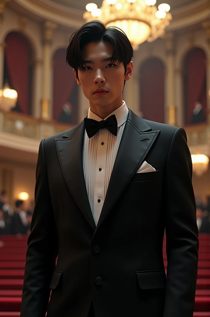 ((masterpiece)), ((best quality:1.2)), High Resolution, 8k, (ultra_realistic:1.3), (photorealistic:1.4), (instagram model, handsome:1.2), sharp focus, a portrait shot of (tedpullinbp), model pose, wearing a sexy open tuxedo, rich interior of a mansion, dinner gala, sexy , nsfw , eroticism , full length shot(fls) , bare thighs , wide hips , wearing sexy micro thong