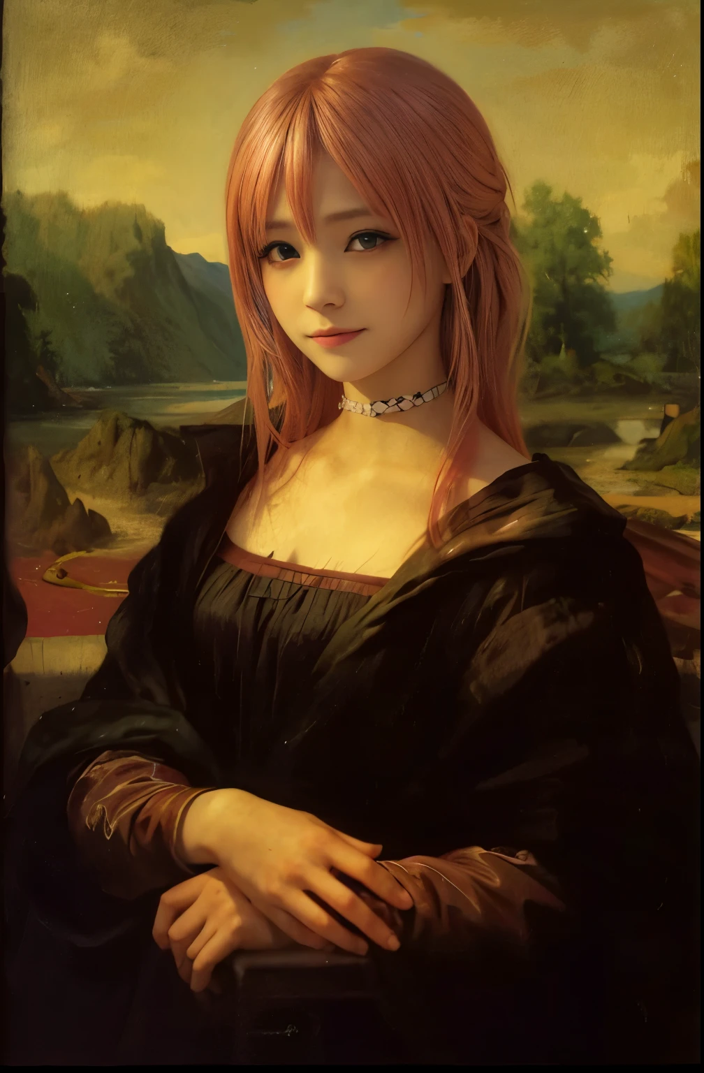 Pink hair, beautiful girl, beautiful eyes, smile
