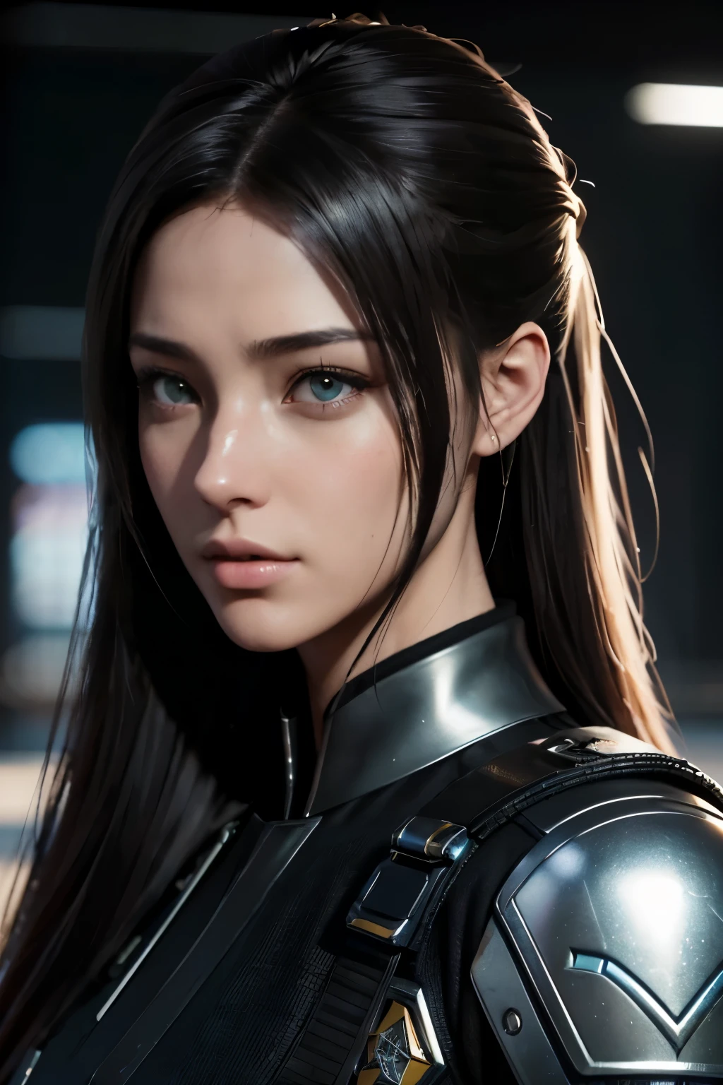 Masterpiece，The best qualities，Very high resolution，8k，((Portrait))，((Head close-up))，Original photo，real photo，Digital photography， (Cyberpunk-style female cops of the future world)，(Fighting girl)，2 Girls，(A hairstyle of random color)，An eye rich in detail，((Lachrymal nevus))，lip gloss，(Elegant and charming，Indifferent and noble)，(Future combat clothing full of mechanical style，A garment that combines the characteristics of a police uniform，A fancy badge，An intricate pattern of clothing，Glittering jewels，Joint Armor，Metallic luster)，Cyberpunk Characters，Future Style， Photo poses，Street background，Movie lights，Ray tracing，Game CG，((3D Unreal Engine))，oc rendering reflection texture