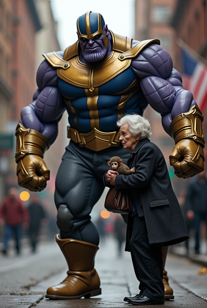 It looks like you've shared an image showing Venom carrying two large sacks while walking beside an elderly woman in a rural setting. The image blends the superhero character with a more everyday, real-world scenario, which gives it an interesting and humorous contrast.