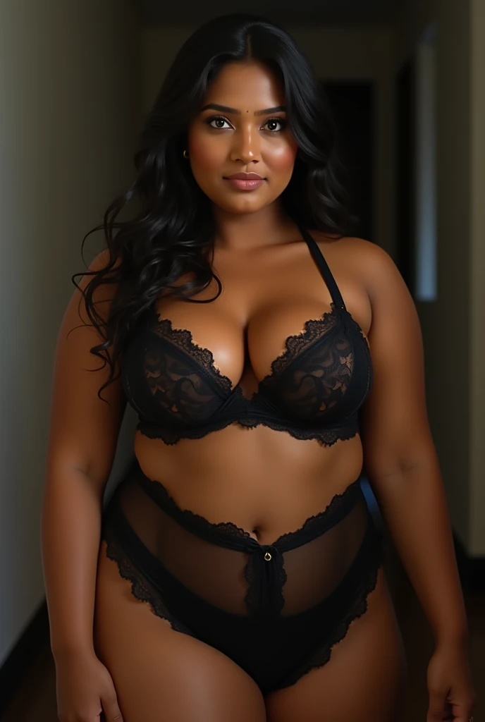 (best quality, masterpiece1.2),realist,hyperrealism, 1girl, blush, woman, sexy, detailed, extreme detail, 4k,on back, lying on bed, bedroom, wide hips, huge breasts BREAK realistic style, source realism,1girl,(((quadruple amputee))),(((((legsless, armsless:1.5)))),erect nipples,smile,looking at viewer,first person view,large breasts,(panties),dark skinned female,dark skin,firm breasts,black panties