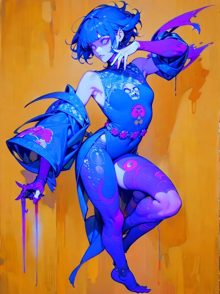 masterpiece, best quality,8k,
porcelain \(medium\),ray tracing, cinematic lighting, sparkle, 1girl, (monster), princess, garden, beautiful detailed water, red eyes, glowing eyes, (rainbow hair:1.1),weapon,