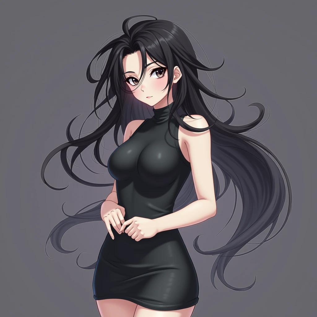 high tail hairstyle, Ponytail hairstyle, Long wavy black hair, standing posing, anime girl style, pixel art anime style,penetrating look with deep eyes,red and purple eyes, hair with a ponytail hairstyle trapped with a big red bun, Women, red hair clips, x color shaped hair clips , smiling face blush, using a towel, getting out of the bathtub