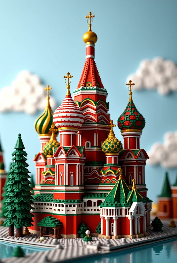 "St. Basil's Cathedral" in Moscow, minecraft style