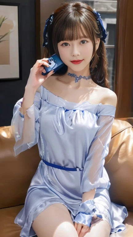 8k, Mature and elegant Japanese woman, 55 years old, Married women, Delicate features, Long eyelashes, Sparkling eyes, Low Ponytail, Red lipstick with glasses, Rosy Cheeks, eye shadow, Attractive lips, Sheer Lingerie, Sit on a chair, Crossing your legs, photo shoot, (Highest quality,8k,High resolution,masterpiece:1.2),