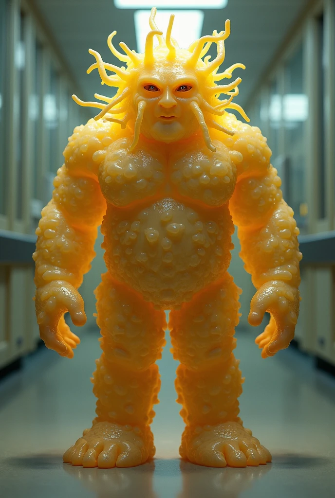 a large muscular male made of slime