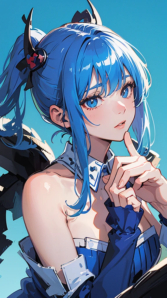 (8K, RAW Photos, of the highest quality, Highly detailed CG Unity 8k wallpaper, masutepiece: 1.2), girl, Beautiful hair in light blue, Floating in the sky, Cloud Girl, Clouds, (close-up: 1.1), ((Anime style:1.2)), Bright, Happy, Fun, Soft lighting, (Bauhaus, shape, Line, abstracted: 1.2) cornflower, Small and beautiful girl with fine eyes, Beautiful short hair in light blue color, Light blue monochromatic dress, Upper body, ((Large breasts)), ((Sexy)), The depth of field in the photo was perfect, And the lens flare added a nice touch. The fine features of his face really stood out, Eta、The score of this photo was definitely over 10. In the background, There were clouds, stunning photo,Really captured the beauty and clouds of the girl. , Accurate depiction of the iris, Look at the audience lovingly,Like a gentle goddess,