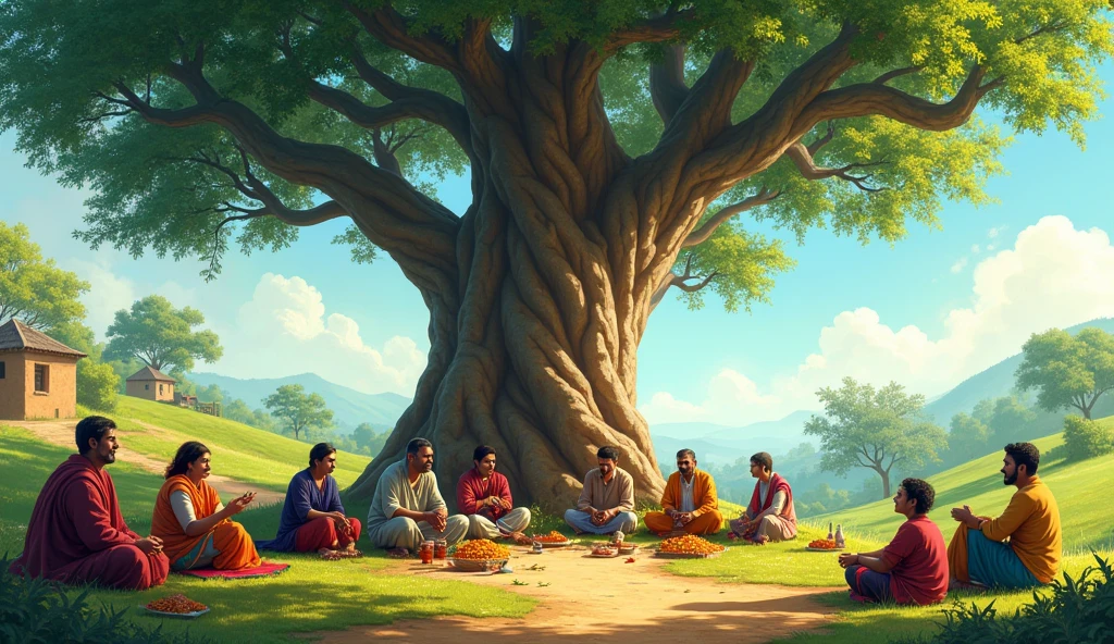 Village women's panchayat under the tree