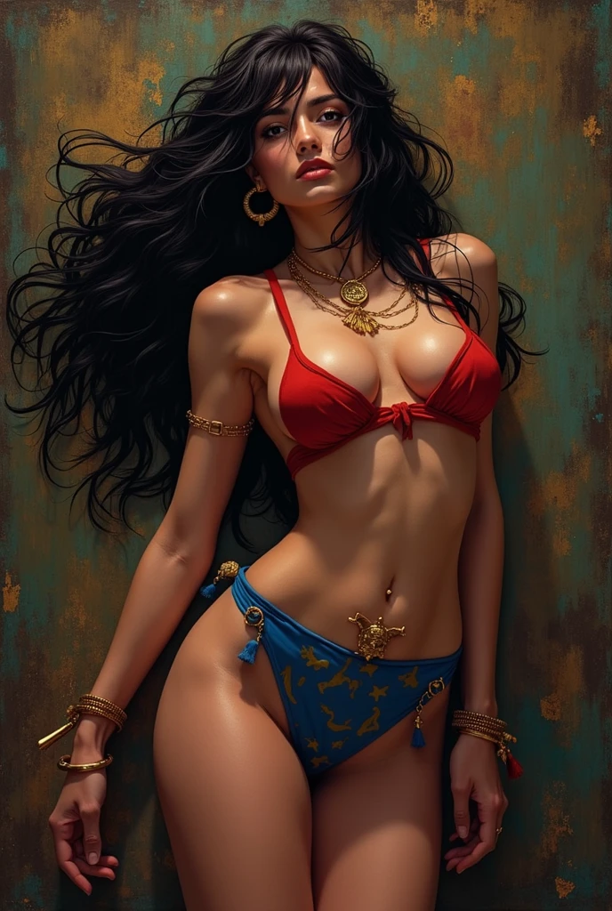 Lynn Collins, foto by (Dejah Thoris:1.1), (Dejah Thoris),pale t-shirt, panty, long scattering hair, large breasts, laying on bed, spread legs, full body, hyper details, masterpiece, perfect body, Camel toe, (Camel toe).