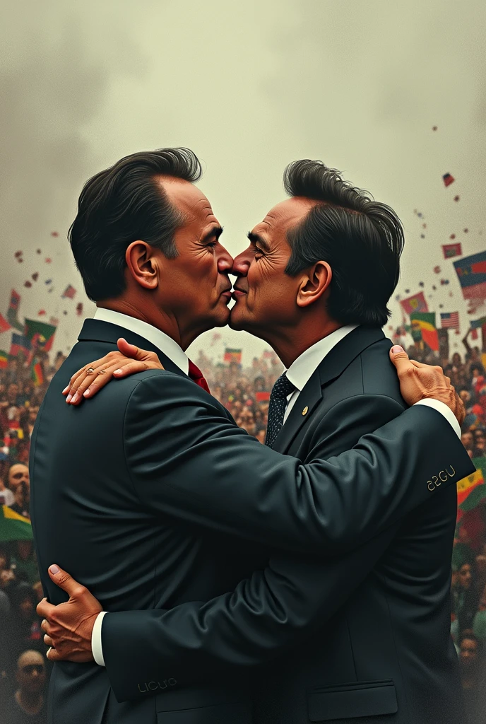 Lula kissing Bolsonaro