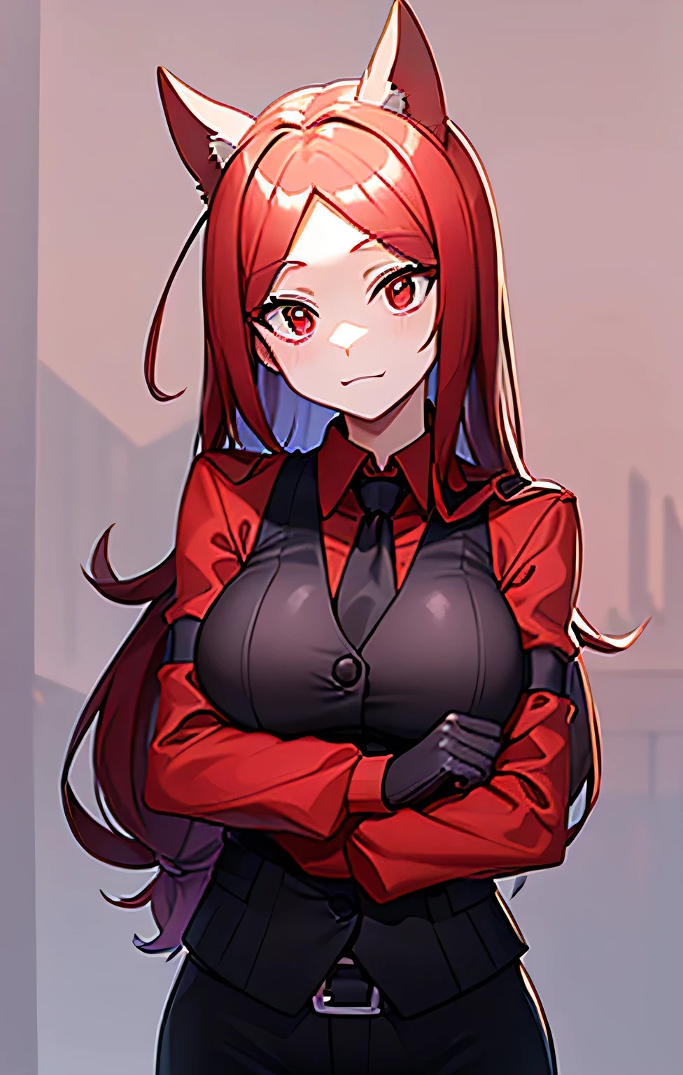 score_9, score_8_up, score_7_up, score_6_up, score_5_up, score_4_up, BREAK, source_cartoon, source_anime, solo girl, cerberus \(helltaker\), red hair, long hair, red eyes, dog ears, red shirt, red gloves, red necktie, black pants, red vest, necktiescore_9, score_8_up, score_7_up, score_6_up, score_5_up, score_4_up, BREAK, T-pose, neutral pose, stop, source_cartoon, source_anime, solo girl, cerberus \(helltaker\), red hair, long hair, red eyes, dog ears, red shirt, red gloves, red necktie, black pants, red vest, necktie
