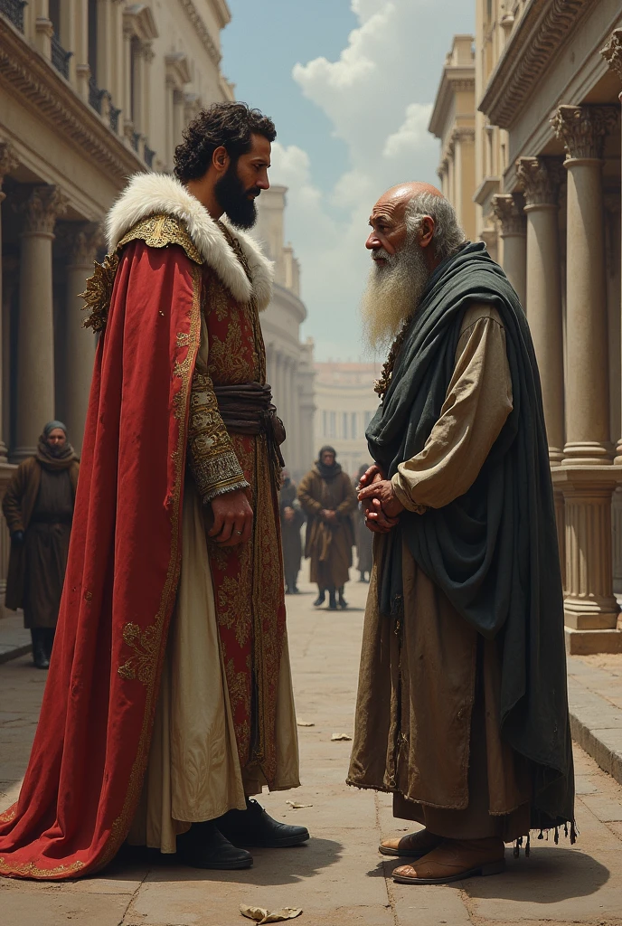 There comes the prince of princes and then sweeps the old man away from there. The old man curses that one day you will realize your mistake and there will be no one by your side on that day