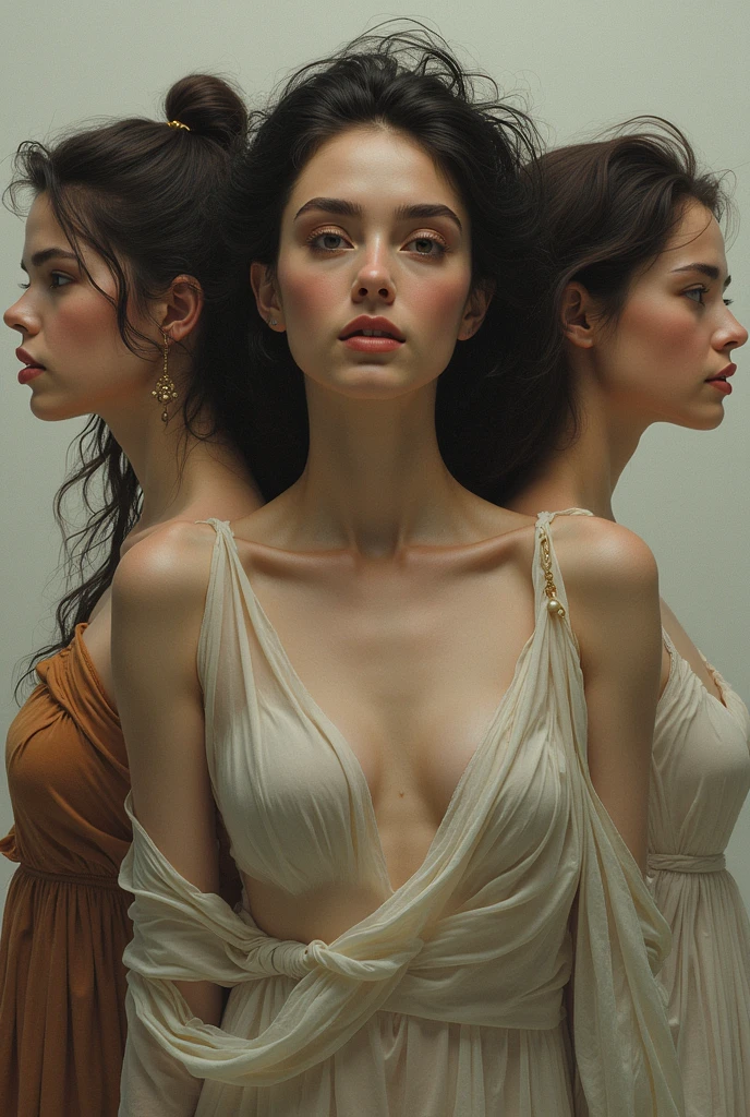 Sappho from Lesbos short dark hair is with Durex brand products, Aphrodite is distant from Zeus who is in a bad mood