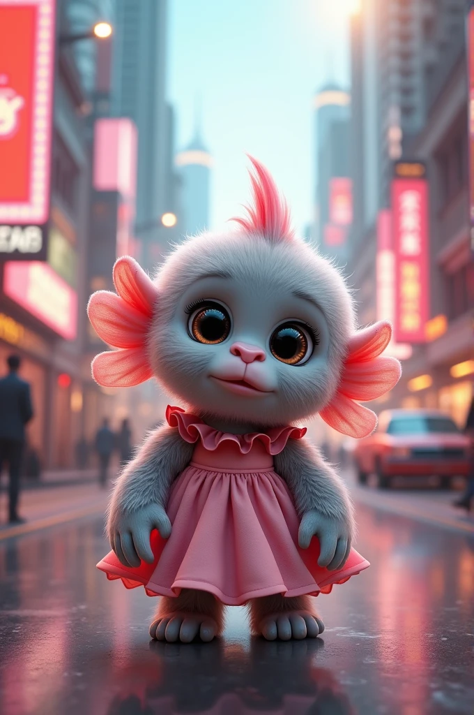 A smiling and mischievous gay dinosaur wearing a beautiful pink skirt, a kawaii apple-green bustier with CRYSTAL claws and LGBT COLORED SPOTS, with blue-green eyes, HUGE HIGH-HEEL LEGS like Yoshii, and a GAMER environment background.
