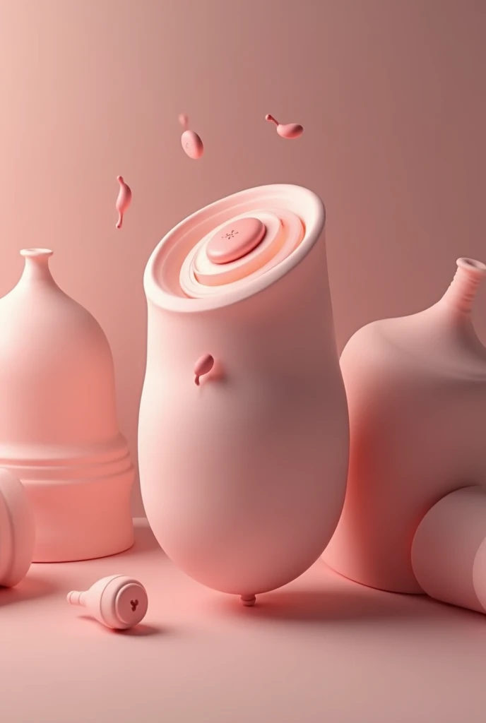 Two pink adult toys, Smooth pink skin,insanely inflated hips, long pointy pink nose, highly capsuled，Whiplash cream top style：0.2 crystal cups，In a realistic environment