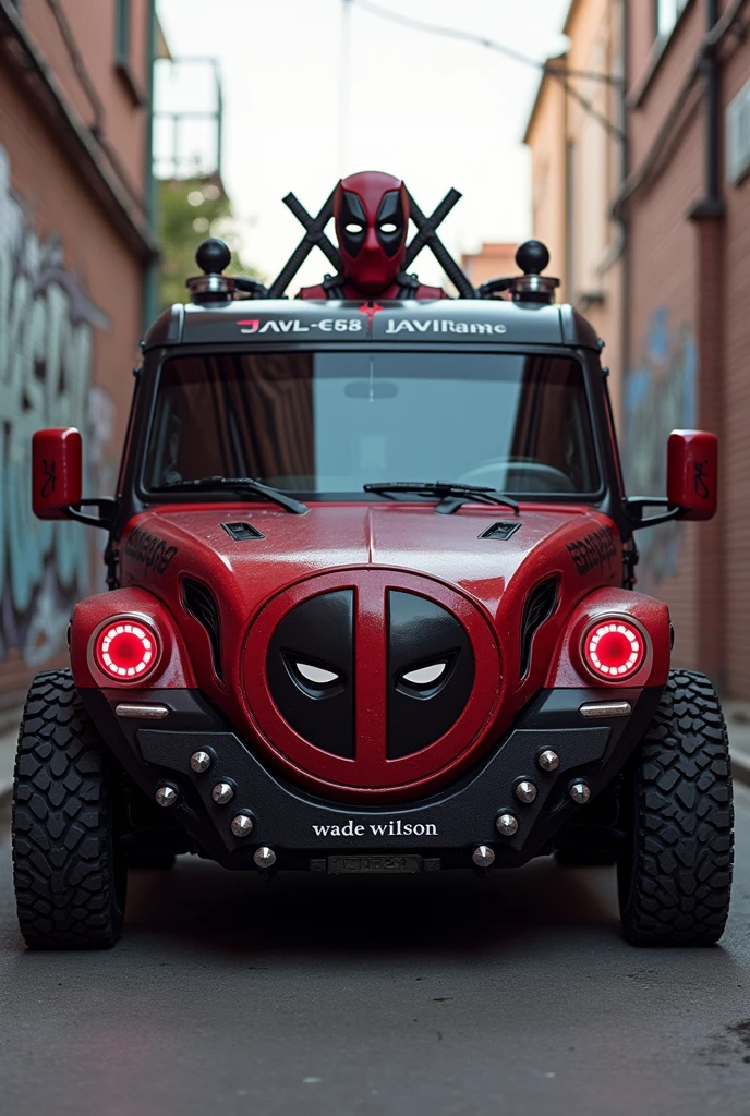 Un nissan Frontier con la calavera de punisher animado