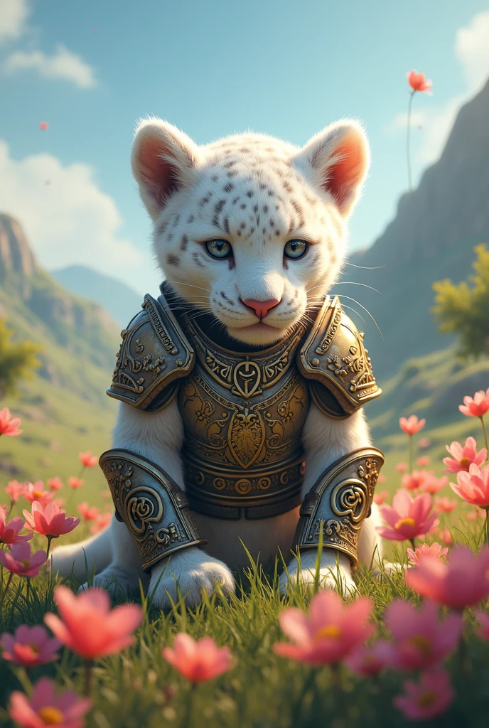 Masterpiece of cute creatures, very detailed, anthropomorphic, white tiger bastard, holding a stick, wearing a floral shirt, black pants, close-up, 8k, full body, Unreal Engine, fantasy creature, --v 6