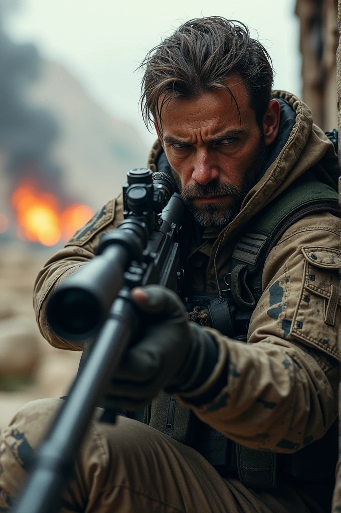 (post apocalyptic man) ,wearing  post apocalyptic clothes ,(destroyed city after nuclear blast),warzone, (post apocalyptic), looking down a hill, spicked necklance, holding a gun, sitting on a dieselpunk car
BREAK
(masterpiece, best quality, ultra realistic, 4k, 2k, (intricate, high detail:1.2), film photography, soft focus,
RAW photo, photorealistic, analog style, subsurface scattering, photorealism, absurd res), ((closeup))
