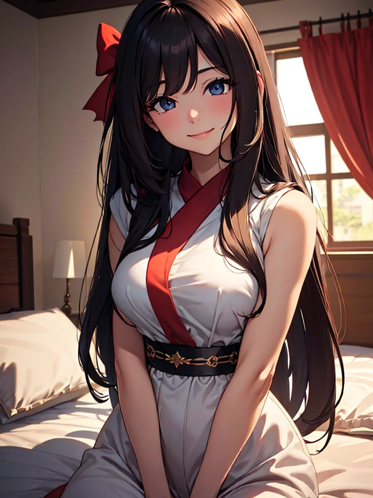 NSFW , (Highest quality:1.5, High resolution, 4K, Detailed lighting, Shaders),, tiara, Sailor Senshi Uniform, White gloves, Red Sailor Collar, Red Skirt, Star Necklace, Elbow hand pockets, Pleated skirt,, Purple ribbon, Denim photoshoot, front facing camera, Gentle expression, wind blowing hair, fluffy hair, hair ((black)), Bedroom ( masterpiece, Highest quality, 1girl, (nsfw:1.0), Spread your legs, seat, Elevate your legs, nude, (Pussy Focus:1.0) Sweat, Shiny skin, Heavy breathing, ( Sex, sexual intercourse, Insert, Hetero, Motion Lines, Motion Blur, Talking Spirit:1.1), (((topless)))++