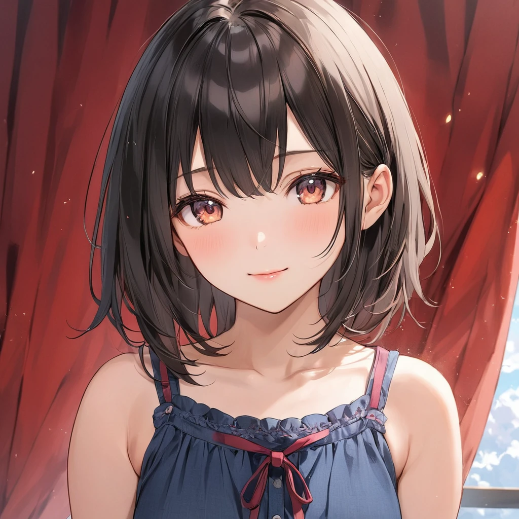 (One Japan Girl)、masterpiece, 最high quality, high quality, High precision,Highly detailed 8K wallpapers、Innocence、youth、minimum、Knee pillow、sit、Bend、(high school girl)、(School)、(Exposed、Off-the-shoulder uniform)、funデート、かわいいChildhood friend、summer、Cute clothes、Thick milk at the mouth、(Sweat running down your cheeks、Sweat trickling down my chest)、fun、Hidden Date、(Embarrassed face)、Press your hands into your chest、Enjoy your sleeping face、defenseless、Behavior that doesn't care about others、Enjoy the rendezvous without worrying、Pure、Innocence、Cute face、かわいいchildの顔、Obedient、(Poor:2)、Flat breasts、Child's body shape can be seen from the clothes、Cute face、No correction、、Slender、A Body That Knows Men、high school girl、(girl、Slender body、hair ornaments、Fox Tail、Black Hair、Shortcuts、Hair that grows to the shoulders、Slimming、beautifulなお腹、beautiful、Beautiful woman、choker)、(short girl、she、Childhood friend)、From under the camera、Bangs stuck together with sweat、Finger pointing to lips