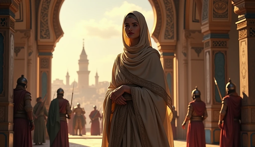 close up depiction of a medieval fantasy north african traditional royal tower, exterior, rich, elaborate, (backlighting), realistic, masterpiece, highest quality, lens flare, shade, bloom, [[chromatic aberration]], by Jeremy Lipking, by Antonio J. Manzanedo, digital painting
