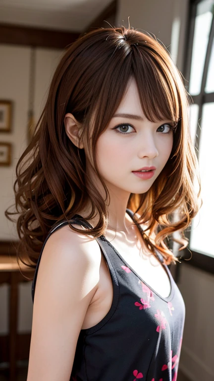 (best quality:1.2), masterpiece,
(ultra cute kawaii:1.3), solo, standing, looking at viewer, cowboy shot,
Very detailed、masterpiece、highest quality、Ultra-high resolution energy A、8K High Resolution、Photogenic transparency、Detailed eyes、Gradation、Perfect anatomical figure , Nikon Z9 80mm Lens, Beautiful posture、yes、Browsing Caution、Thin eyebrows、Detailed eyes、Detailed nose、Mouth Details、Fine ears、Golden ratio face、(Waiting for a kiss)、(Curvaceous)、(Ideal ratio)、High definition eyes and feet、Long neck、eyelash、(Black Hair、Blunt bangs, Bowl cut、Long Hair, , The forehead is hidden by the bangs:1.2)、(((Natural soft light、Eye highlights)))、(Realistic:1.4), Shadow、(Best image quality:1.0), (超A high resolution:1.0), 8k, RAW Photos, (masterpiece:0.2), Curvaceous、(Seductive pose:1.5)、When the light hits your face, that'that'that'that'It's getting brighter、Geometric background:1.3、dark、Cute girl hair、avert your eyes、highest quality、Very detailed、High quality details、(Big Breasts、Emphasize the chest:1.9)、(Smile、Pink Lips、plump lower lip:1.4)