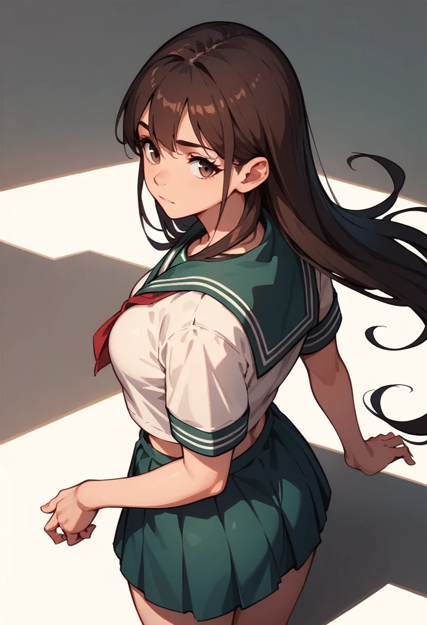 Sailor Jupiter、Brown Hair、ponytail、From the back、Beautiful breasts、In the middle of changing