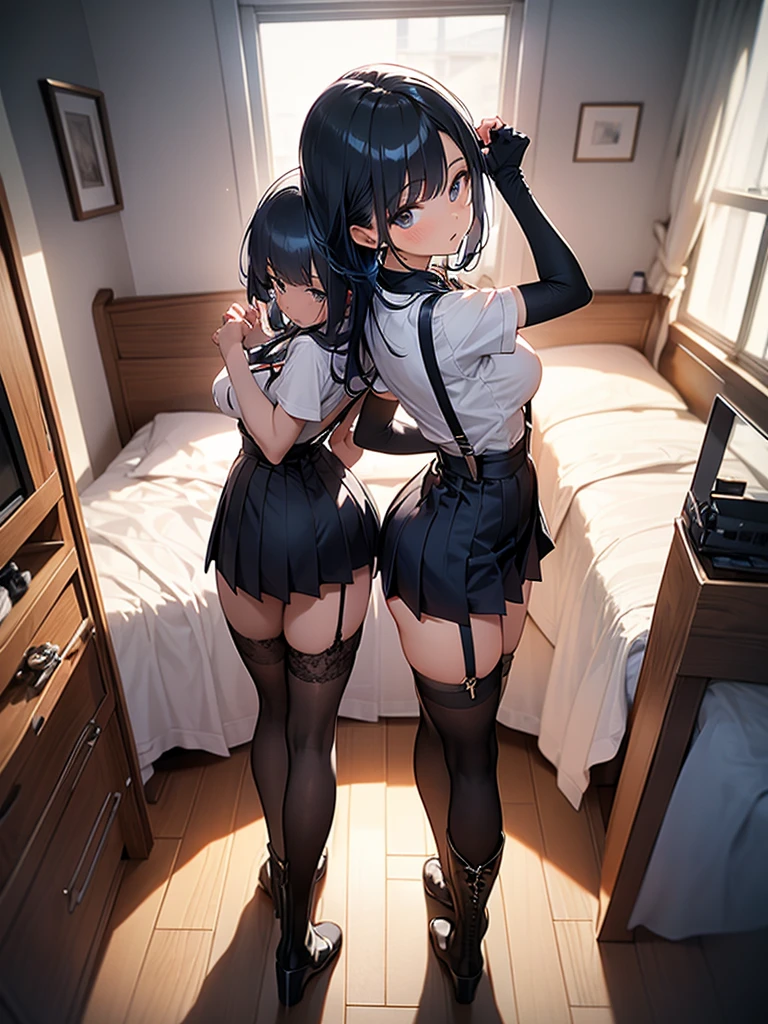 (8k, 最high quality, Tabletop:1.2)、Ultra-high resolution、Adorable、最high quality, beautiful, Absurd, ((Two Girls,  twins)), semi-long, Black Hair, Brown hair hair, Dark brown eyes,Open your eyes, Healthy Skin, , Hair Ribbon、 ,  (cryin) ,Cute Characters, Most detailed, high quality、(missionary, boy, penis, lying, vaginale, ass pov, sex, nsfw)、nose blush、steam、Oblique angle、Shiny Hair、非常に細かくてbeautiful明るい目、be scared、非常に精細でクリアでbeautiful顔, Being stripped of clothes、No clothes、Slender body、Awards, Anatomically correct、((Scared))