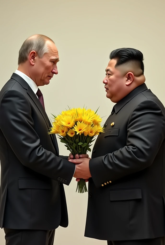 Retrato de Vladimir Putin e Kim Jung-un , casa velha, sitting in a comfortable armchair, raia de luz solar batendo no rosto, Pose casual, esthetic, Intrincado, Caustic, raios de luz, luz solar