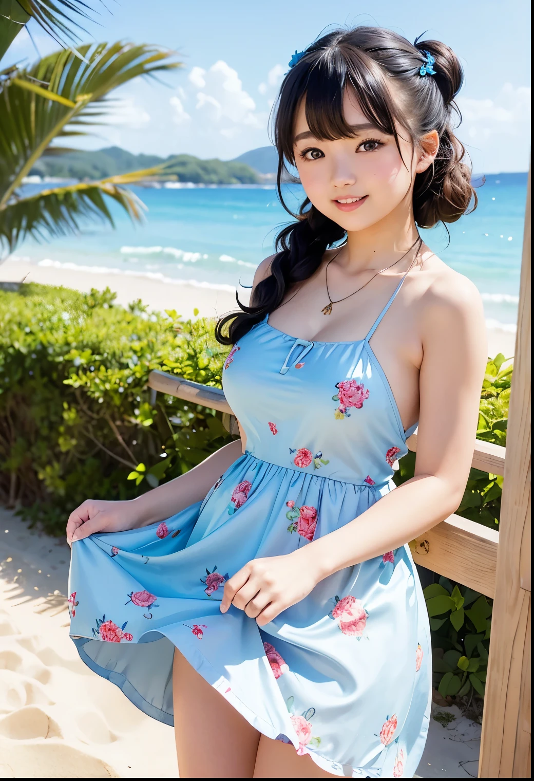 Cute spring clothes、Ample breasts、