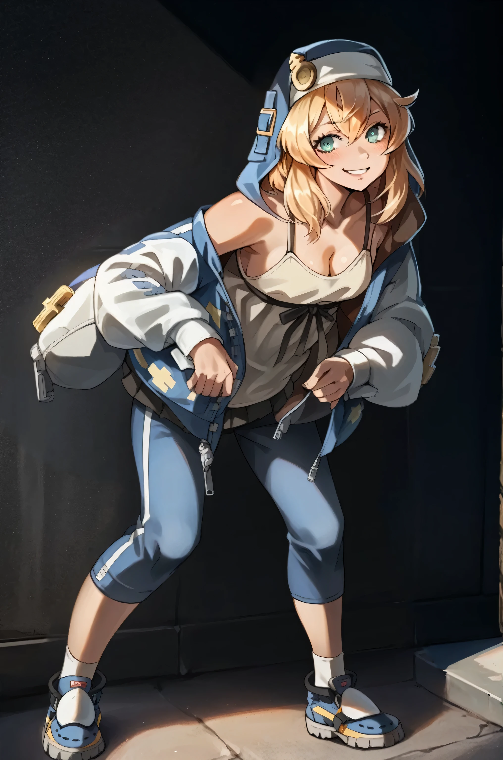 anime - woman Bridget poses for a photo, casual pose, seductive anime girl, photorealistic rendering of anime girl, anime girl is crouching, hyperrealistic full figure, attractive anime girl, anime female character, hyperrealistic anime, realistic 3d anime style, sexy pose, Bridget fanart, anime woman