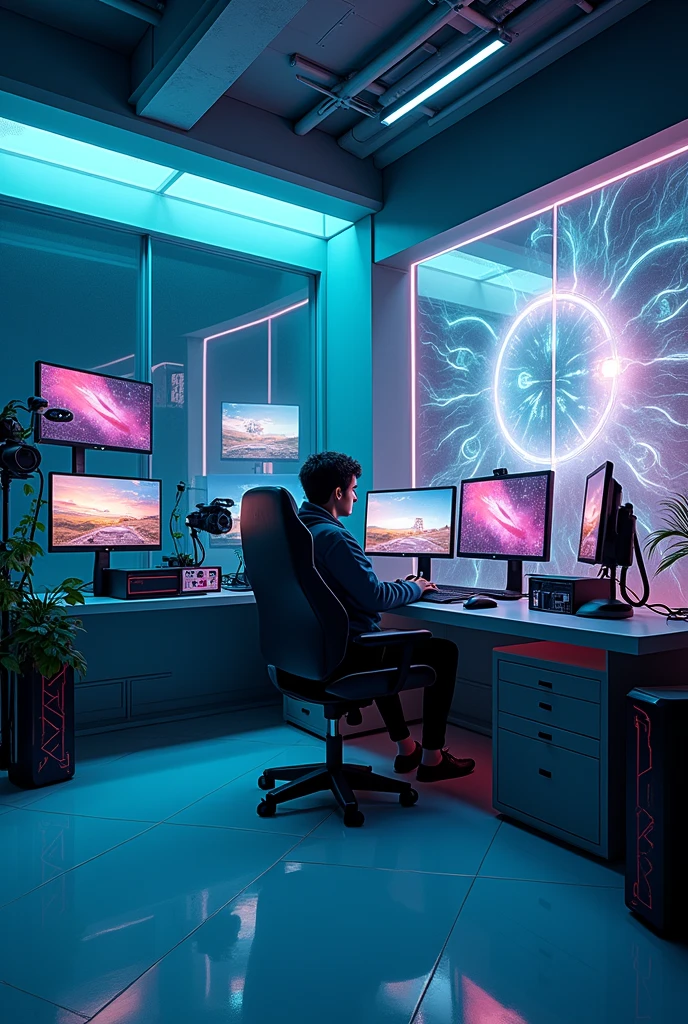 Cyber punk and modern gaming room