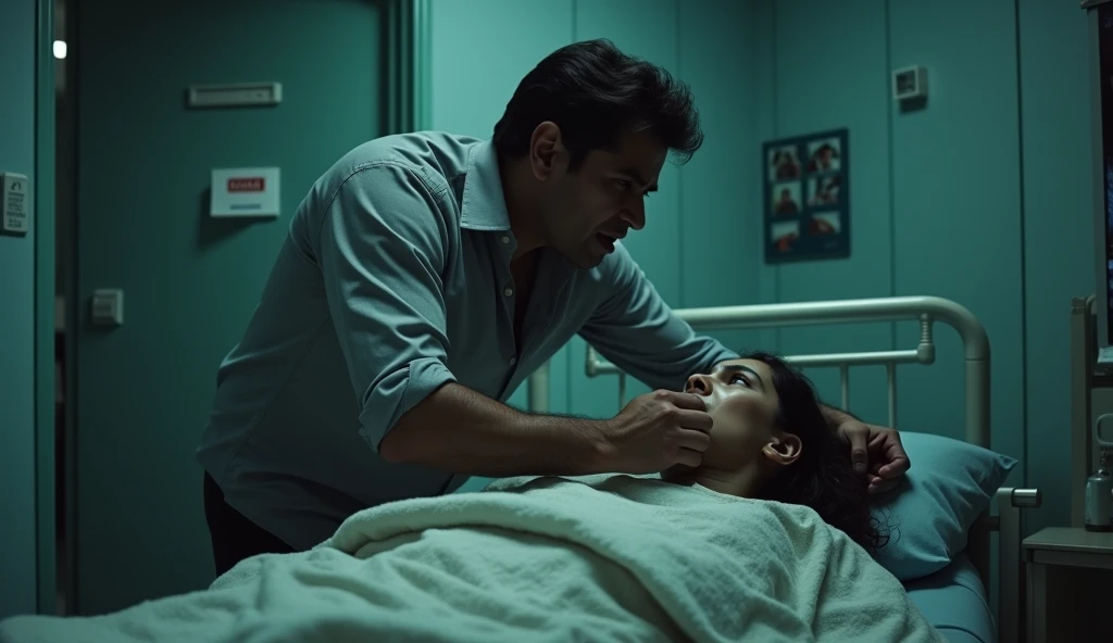 best quality, master part, Realistic, ultra detalhe, foto realista, Hyper-realistic camera footage of a gray alien kidnapping a man sleeping in a room, night vision