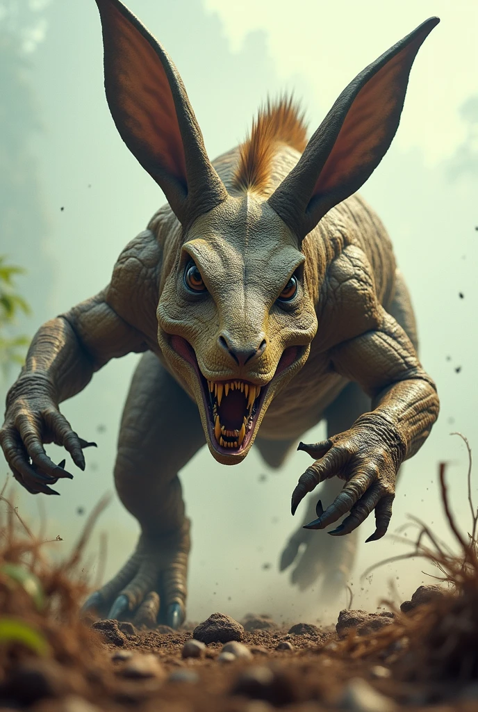 amazing quality, ultra detailed,
a gigantic rabbit monster, opened mouth wide, in dark cave, carrots,
<lora:XL_Weapon_Dual_Pistol_Pov_-_By_HailoKnight:0.8>, dual pistol pov,
<lora:add-detail-xl:0.85>,
<lora:EnvyBetterHiresFixXL01:1.0>,
<lora:EnvyVividXL01-adamw:1.0>,
<lora:extremely_detailed:1.2>, extremely detailed,