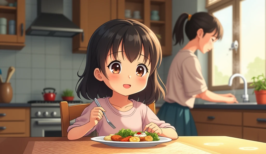 Highest quality, High resolution, 1.female, Reluctance Nausea Black eyes (Cum in a small lunchbox:1.4) Cute Looking down Pink polo shirt Short hair, Black Hair, seiza, Focus on face, large amount of semen in mouth, man ejaculating into lunch box(Subjective) Bukkake