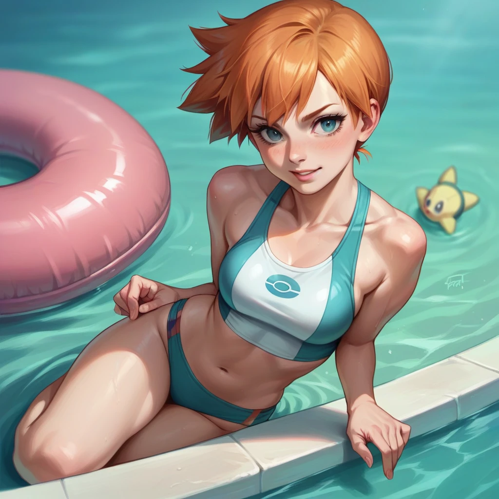 Sexy, Big beach, cute smile, marked pussy, red hair) ((swimming suit))
