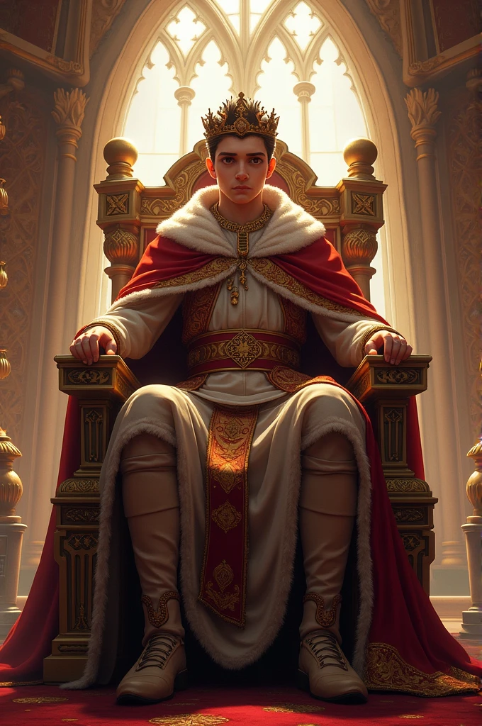 serious, young, king, small crown
