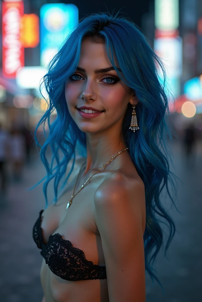 Femboy with blue hair