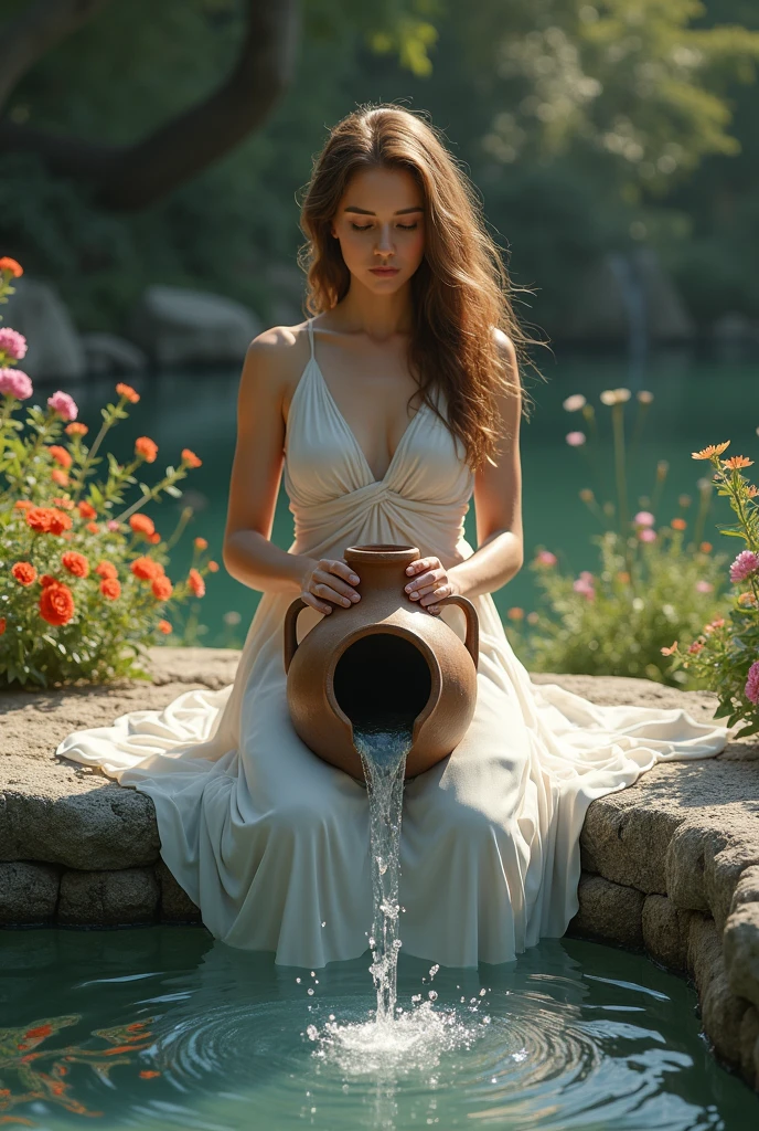 a beautiful thin and sensual Latina woman with little clothing on a summer day, drinking mate with a bombilla